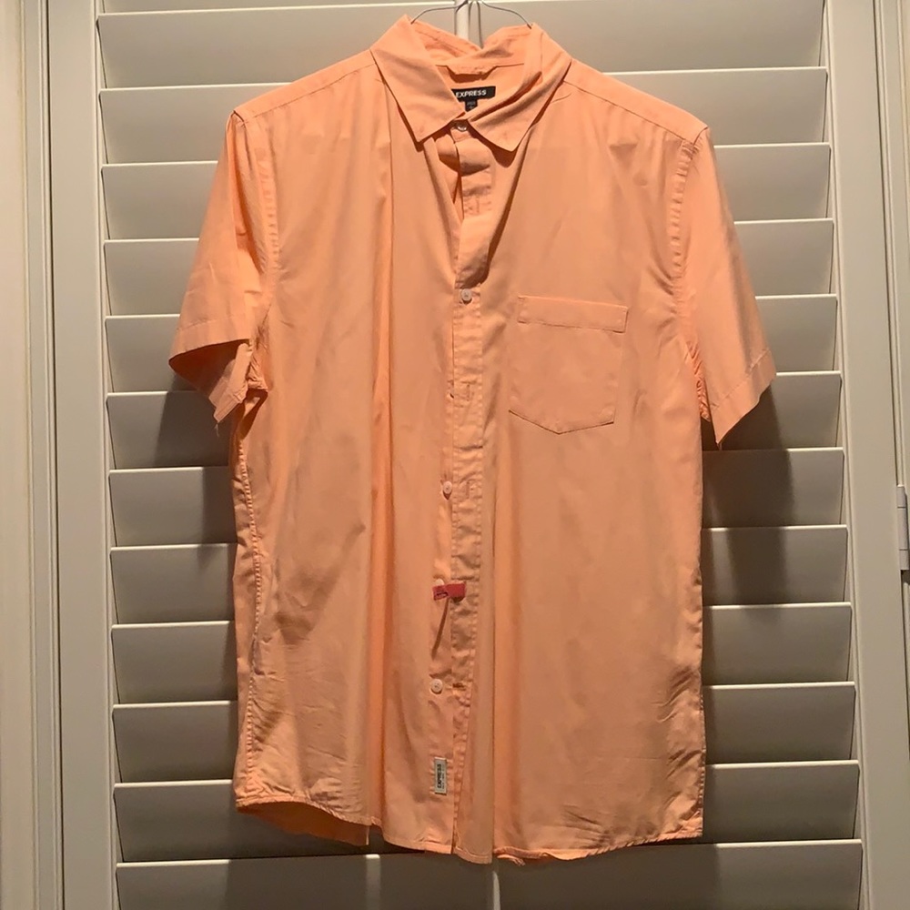 Orange Express Short Sleeve Button Up